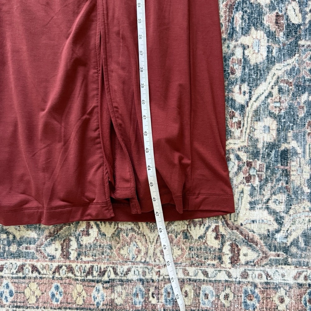 Free People Haley Strapless Maxi Dress M Rust Ruched Bodycon Slit Stretch Sexy - Picture 11 of 12